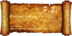 Petter Edina névjegykártya